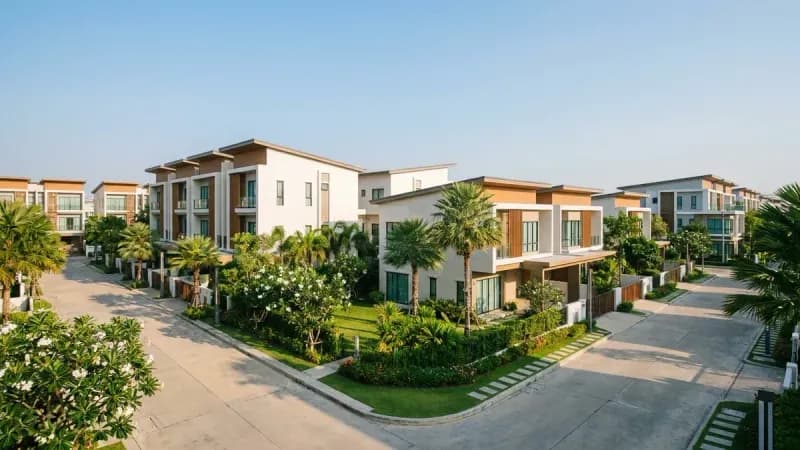 หมู่บ้านจัดสรรสไตล์โมเดิร์น บรรยากาศร่มรื่น สะท้อนภาพรวมตลาดอสังหาริมทรัพย์ไทย
